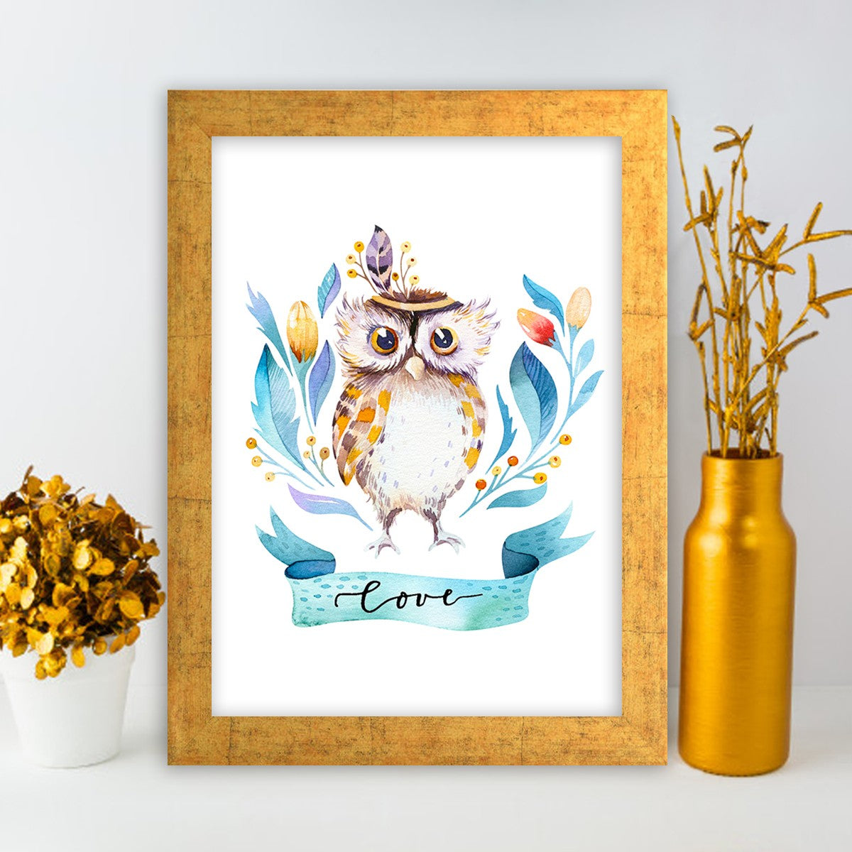 Quadro Decorativo MDF Emoldurado - Arte Multicolor 24x29cm com Moldura de Madeira 2cm