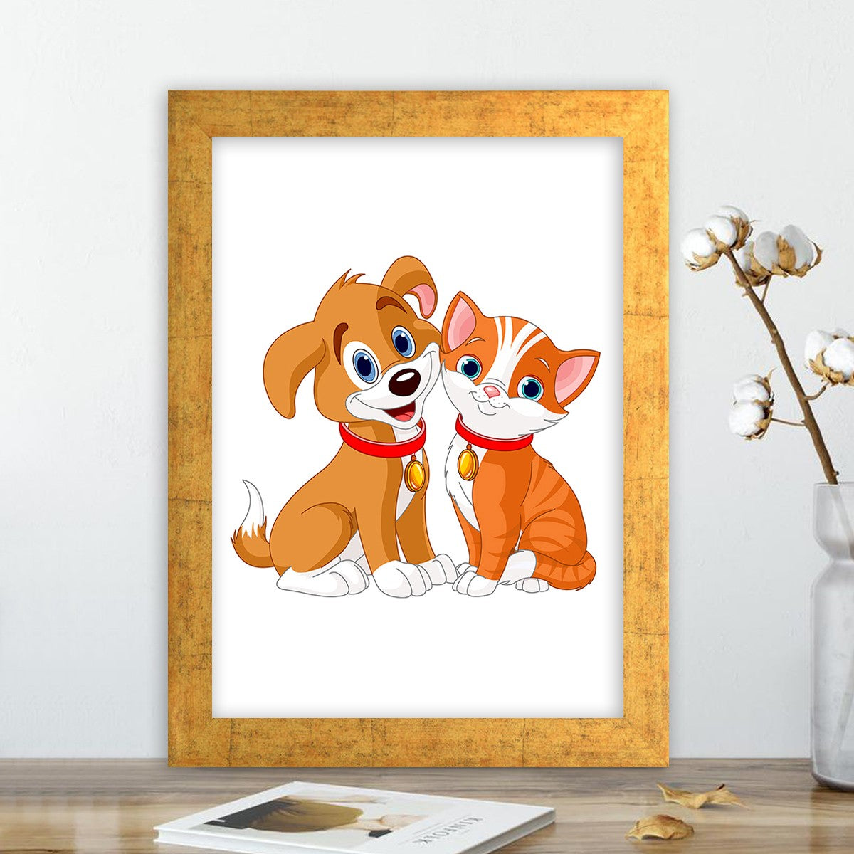 Quadro Decorativo MDF Emoldurado - Arte Multicolor 24x29cm com Moldura de Madeira 2cm