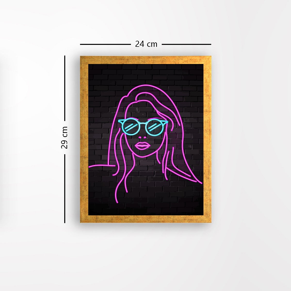 Quadro Decorativo MDF Emoldurado - Arte Multicolor 24x29cm com Moldura de Madeira 2cm