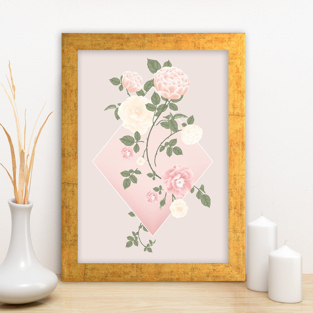 Quadro Decorativo MDF Emoldurado - Arte Multicolor 24x29cm com Moldura de Madeira 2cm