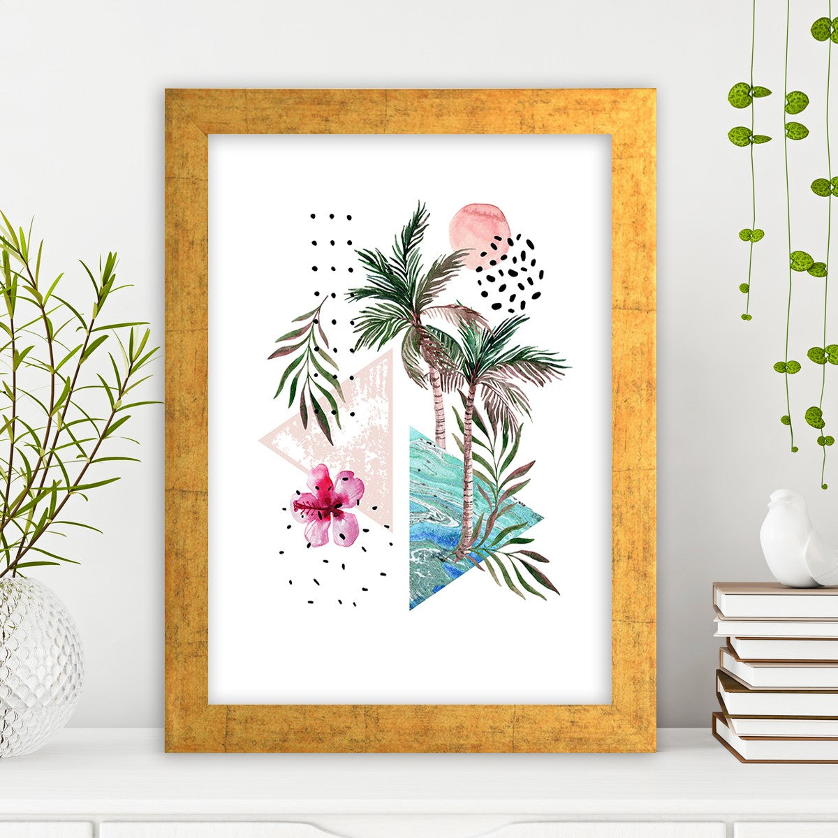 Quadro Decorativo MDF Emoldurado - Arte Multicolor 24x29cm com Moldura de Madeira 2cm