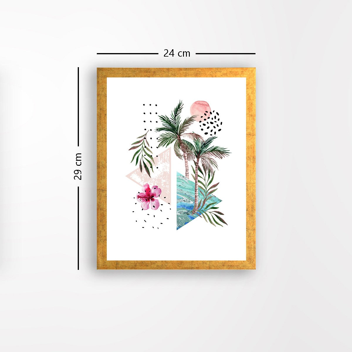 Quadro Decorativo MDF Emoldurado - Arte Multicolor 24x29cm com Moldura de Madeira 2cm