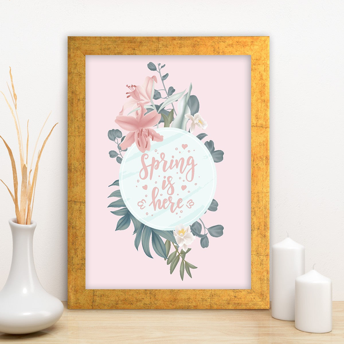 Quadro Decorativo MDF Emoldurado - Arte Multicolor 24x29cm com Moldura de Madeira 2cm