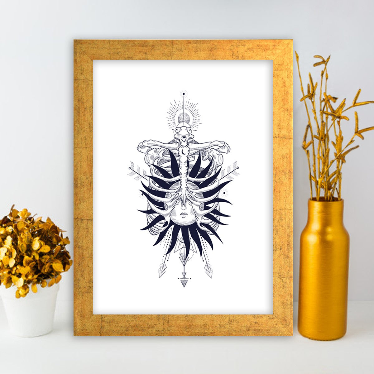 Quadro Decorativo MDF Emoldurado - Arte Multicolor 24x29cm com Moldura de Madeira 2cm