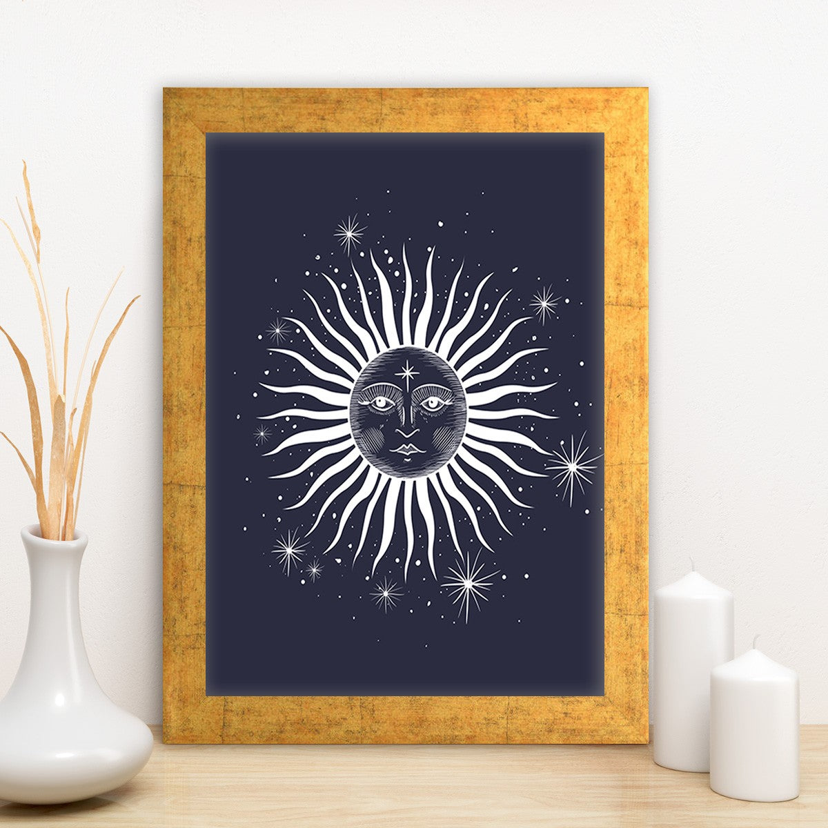 Quadro Decorativo MDF Emoldurado - Arte Multicolor 24x29cm com Moldura de Madeira 2cm