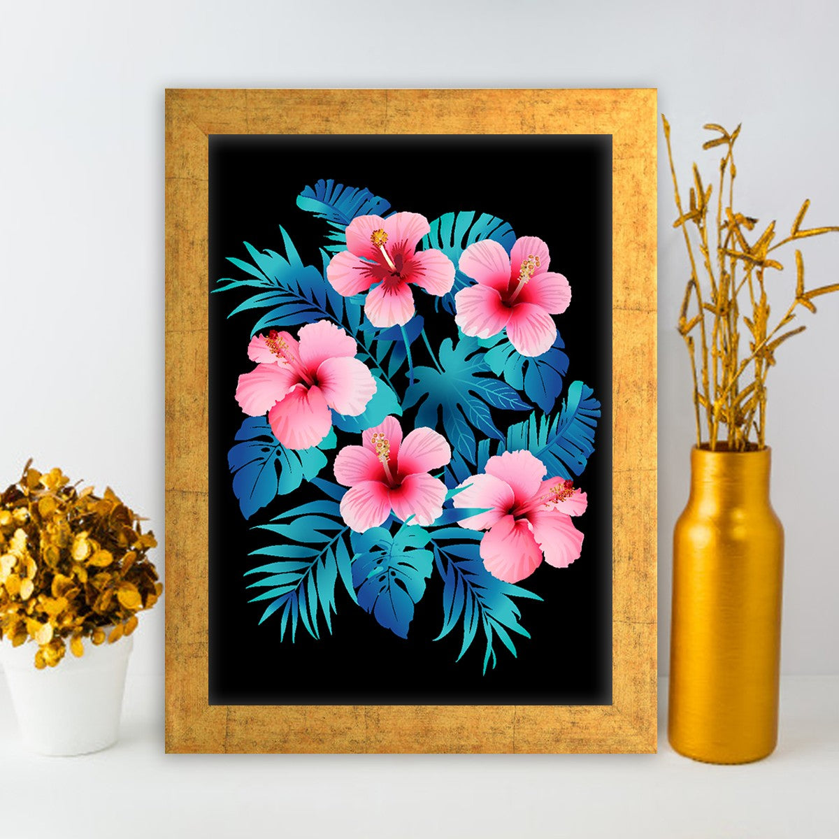 Quadro Decorativo MDF Emoldurado - Arte Multicolor 24x29cm com Moldura de Madeira 2cm