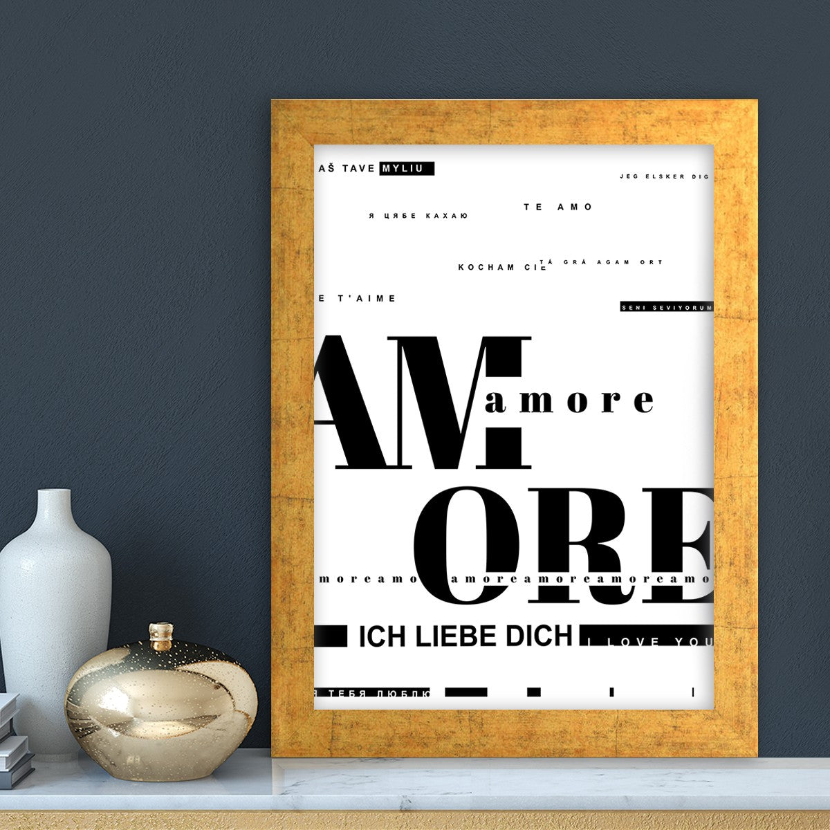 Quadro Decorativo MDF Emoldurado - Arte Multicolor 24x29cm com Moldura de Madeira 2cm