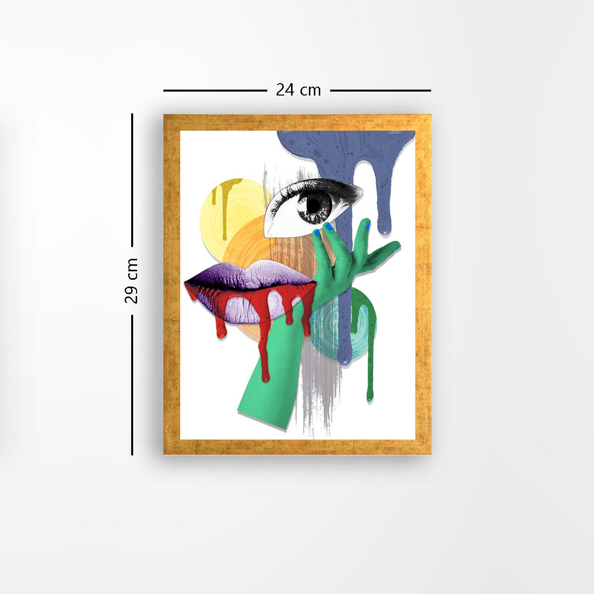 Quadro Decorativo MDF Emoldurado - Arte Multicolor 24x29cm com Moldura de Madeira 2cm