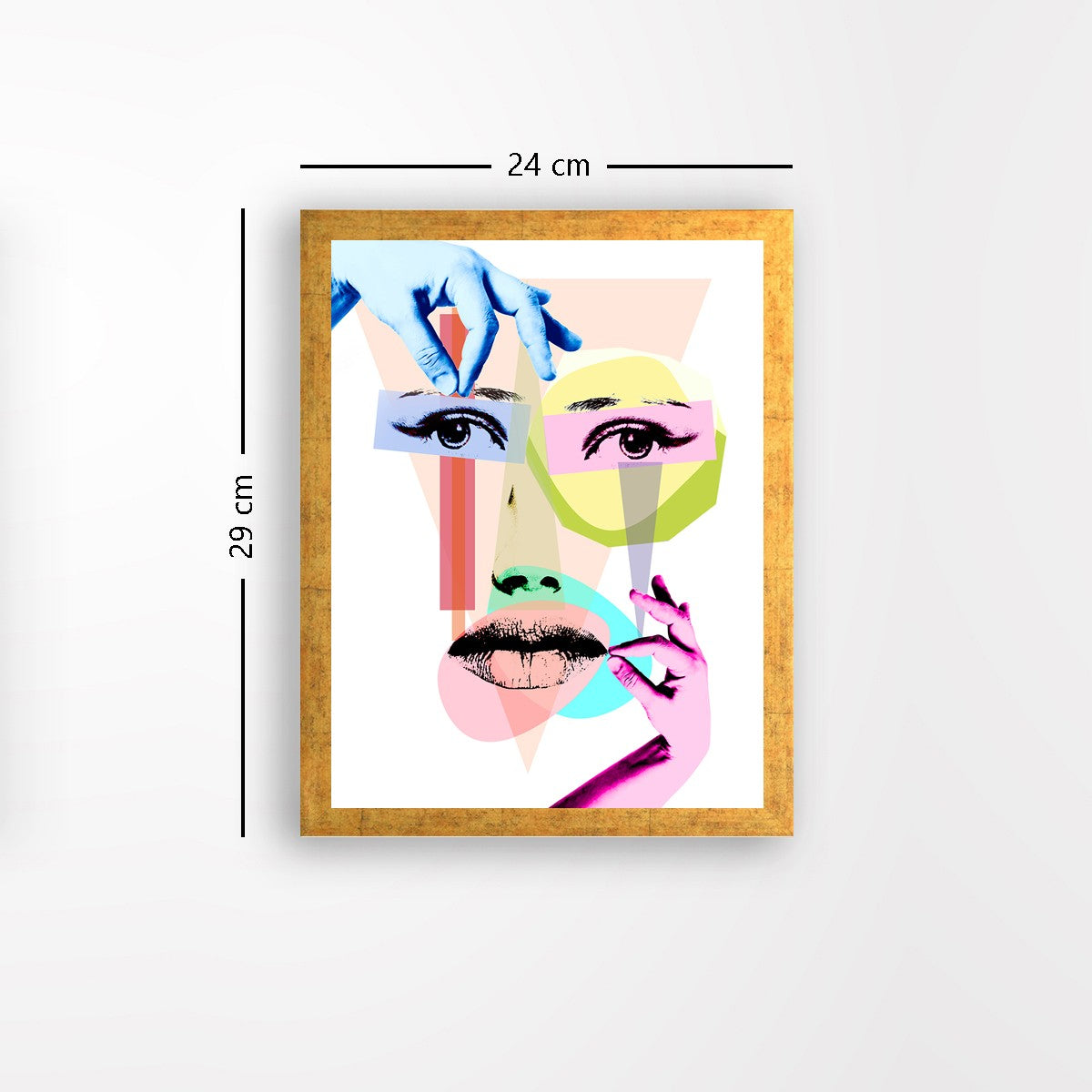 Quadro Decorativo MDF Emoldurado - Arte Multicolor 24x29cm com Moldura de Madeira 2cm