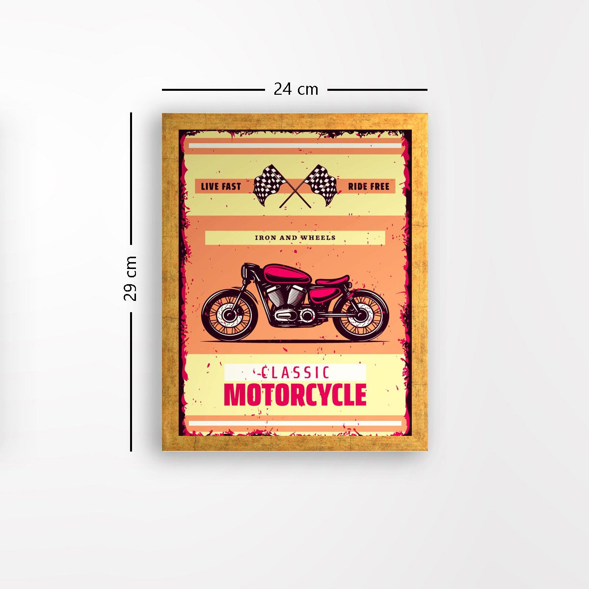 Quadro Decorativo MDF Emoldurado - Arte Multicolor 24x29cm com Moldura de Madeira 2cm