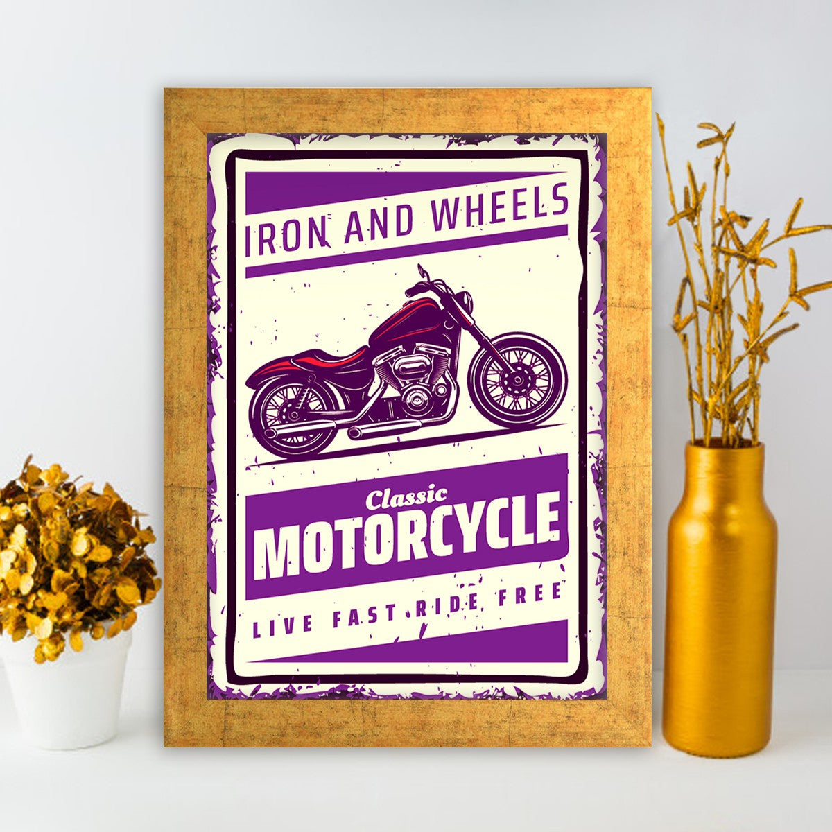 Quadro Decorativo MDF Emoldurado - Arte Multicolor 24x29cm com Moldura de Madeira 2cm