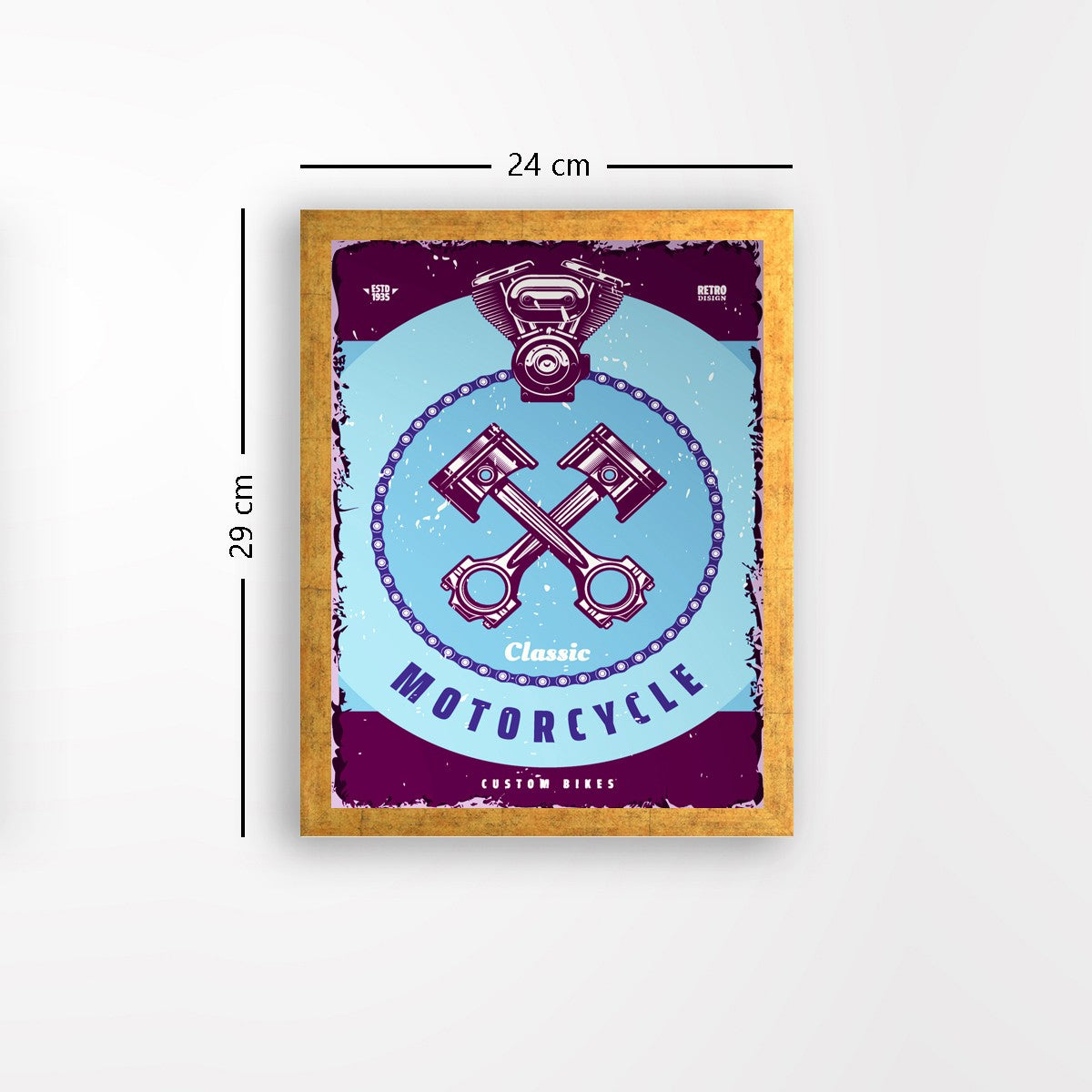 Quadro Decorativo MDF Emoldurado - Arte Multicolor 24x29cm com Moldura de Madeira 2cm