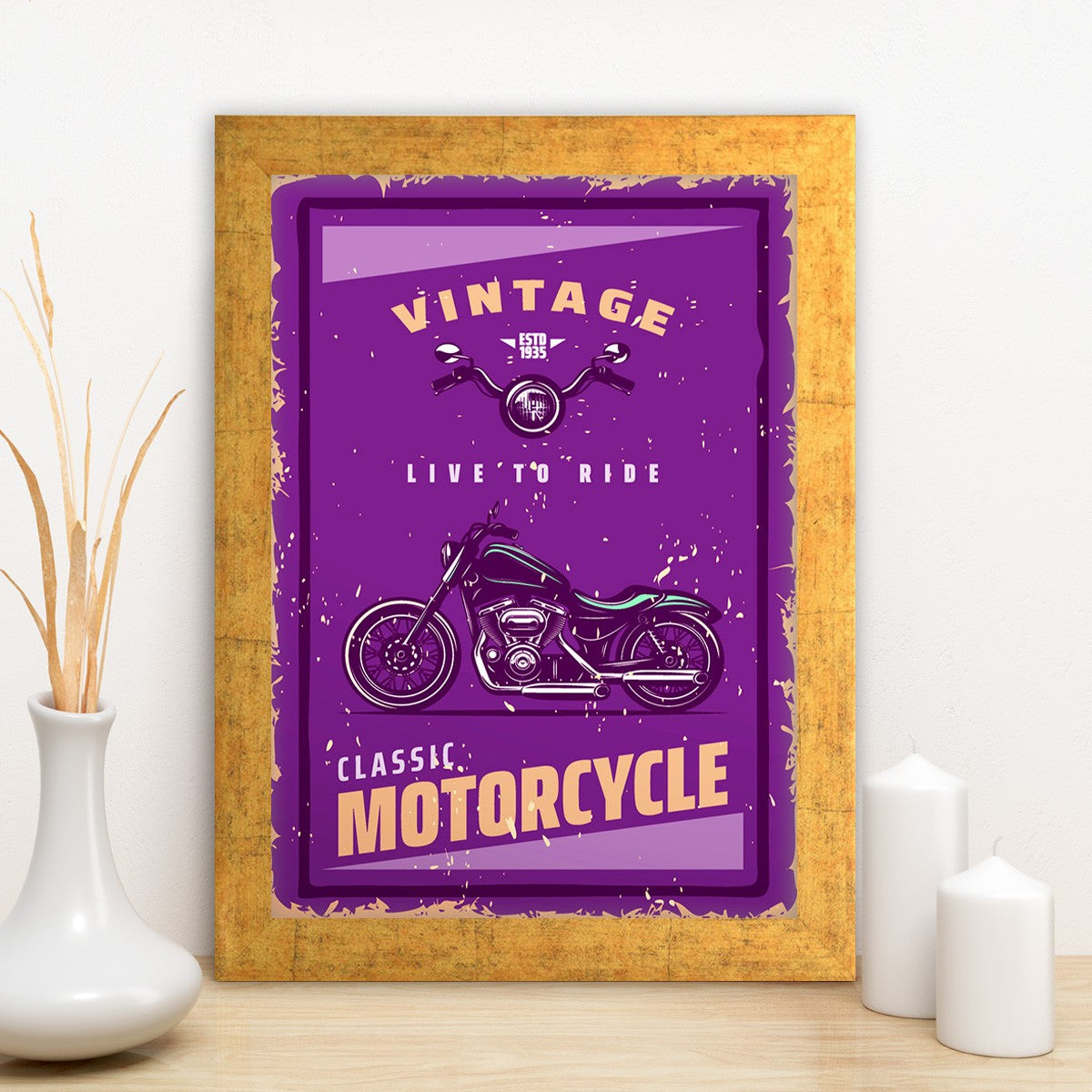 Quadro Decorativo MDF Emoldurado - Arte Multicolor 24x29cm com Moldura de Madeira 2cm