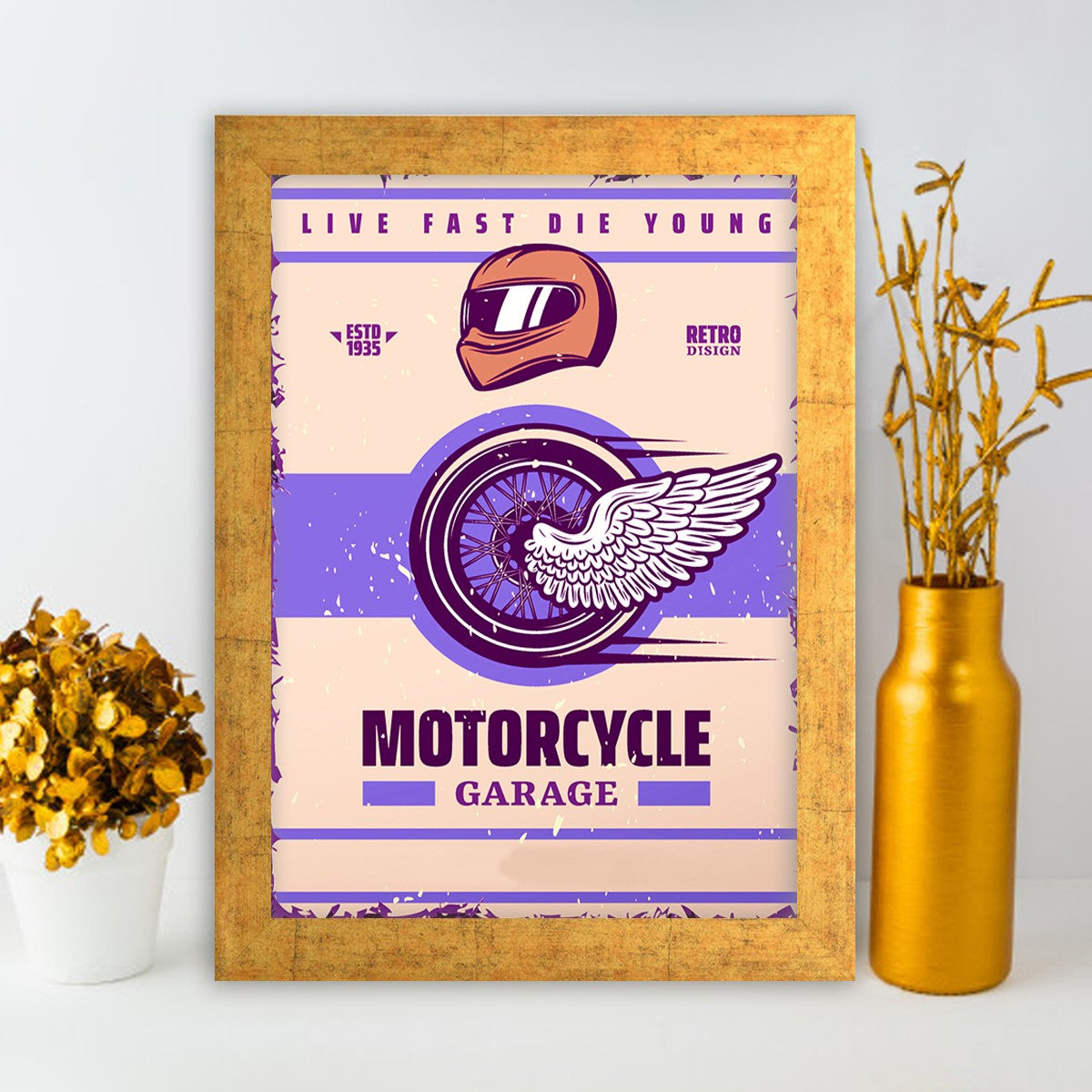 Quadro Decorativo MDF Emoldurado - Arte Multicolor 24x29cm com Moldura de Madeira 2cm