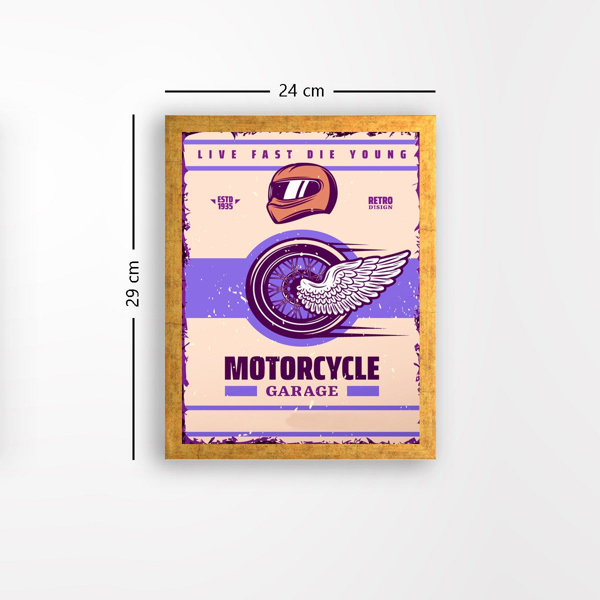 Quadro Decorativo MDF Emoldurado - Arte Multicolor 24x29cm com Moldura de Madeira 2cm