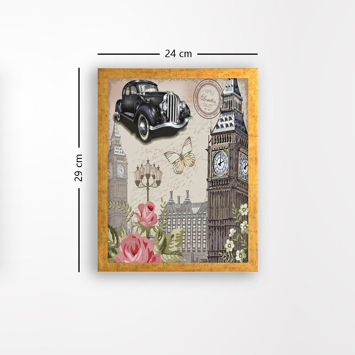 Quadro Decorativo MDF Emoldurado - Arte Multicolor 24x29cm com Moldura de Madeira 2cm