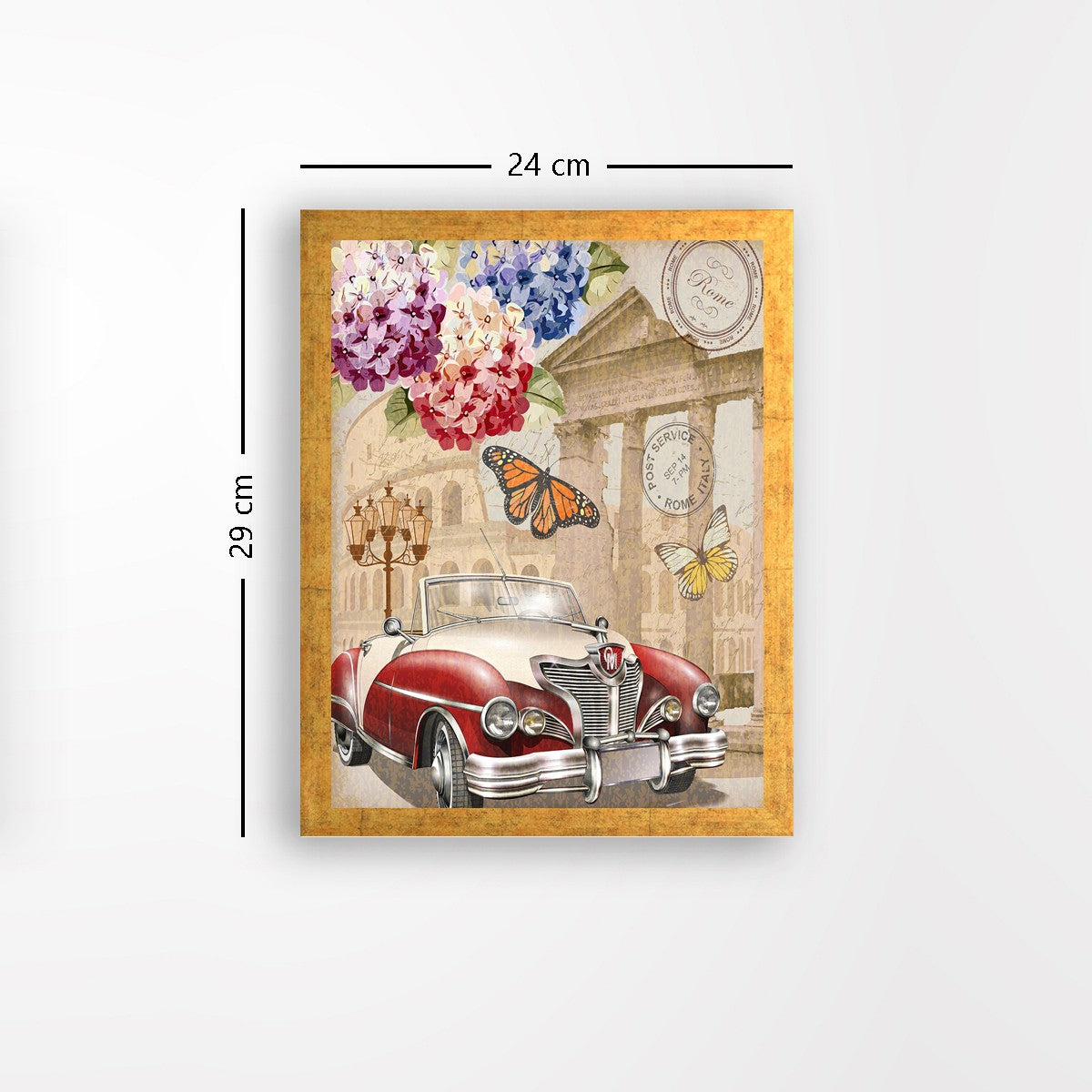 Quadro Decorativo MDF Emoldurado - Arte Multicolor 24x29cm com Moldura de Madeira 2cm