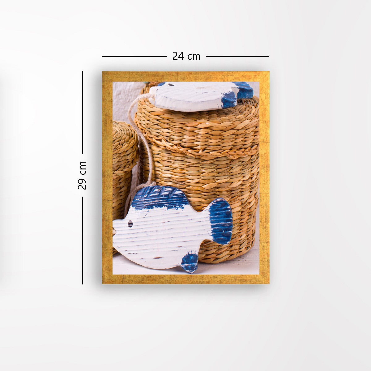 Quadro Decorativo MDF Emoldurado - Arte Multicolor 24x29cm com Moldura de Madeira 2cm