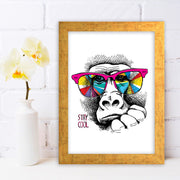 Quadro Decorativo MDF Emoldurado - Arte Multicolor 24x29cm com Moldura de Madeira 2cm