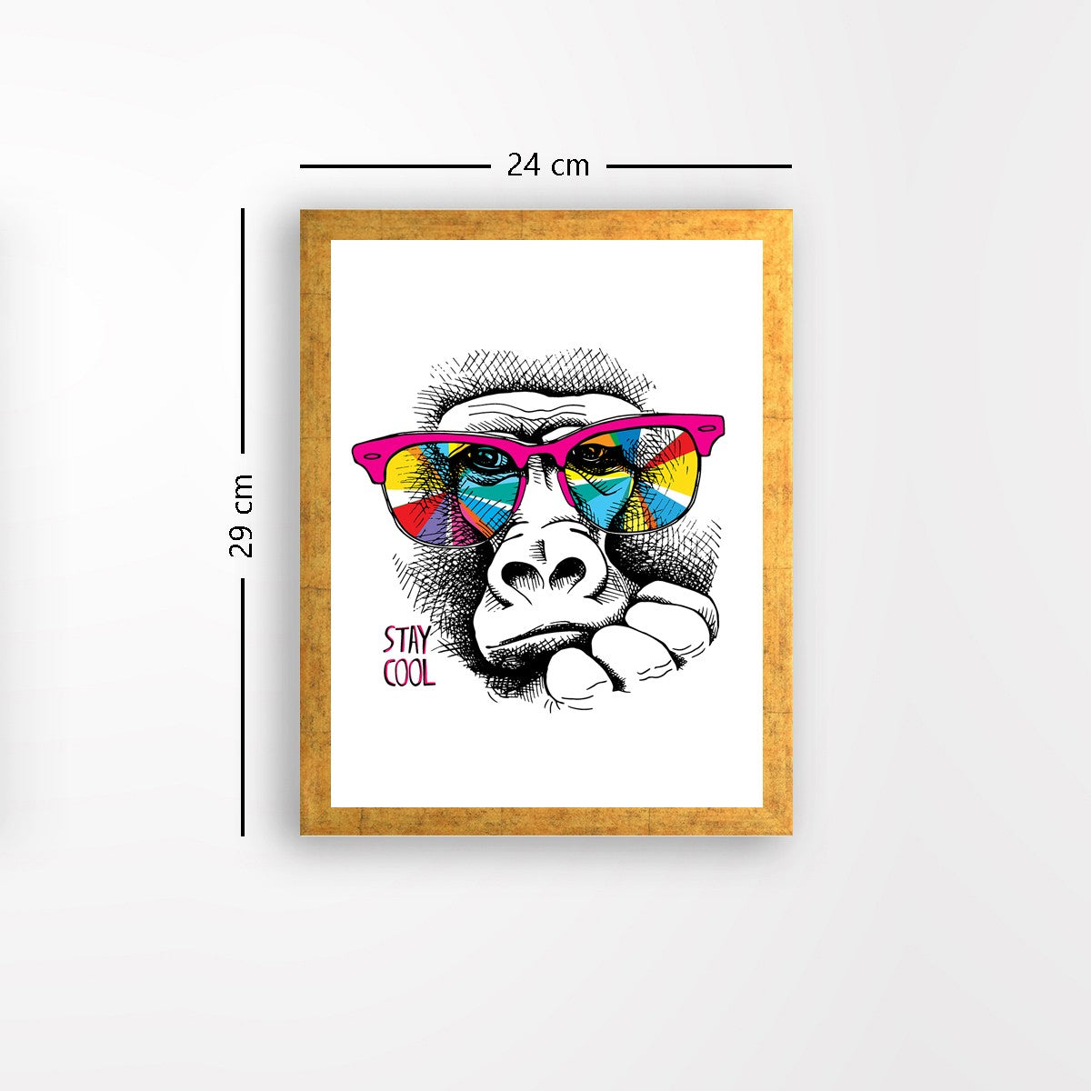 Quadro Decorativo MDF Emoldurado - Arte Multicolor 24x29cm com Moldura de Madeira 2cm