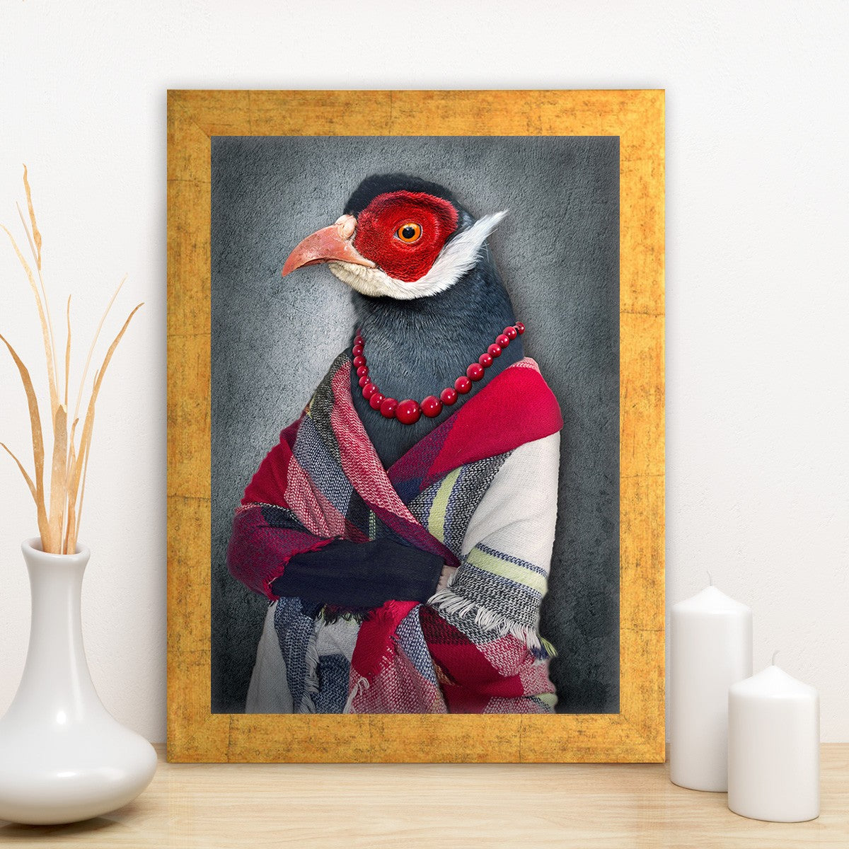 Quadro Decorativo MDF Emoldurado - Arte Multicolor 24x29cm com Moldura de Madeira 2cm