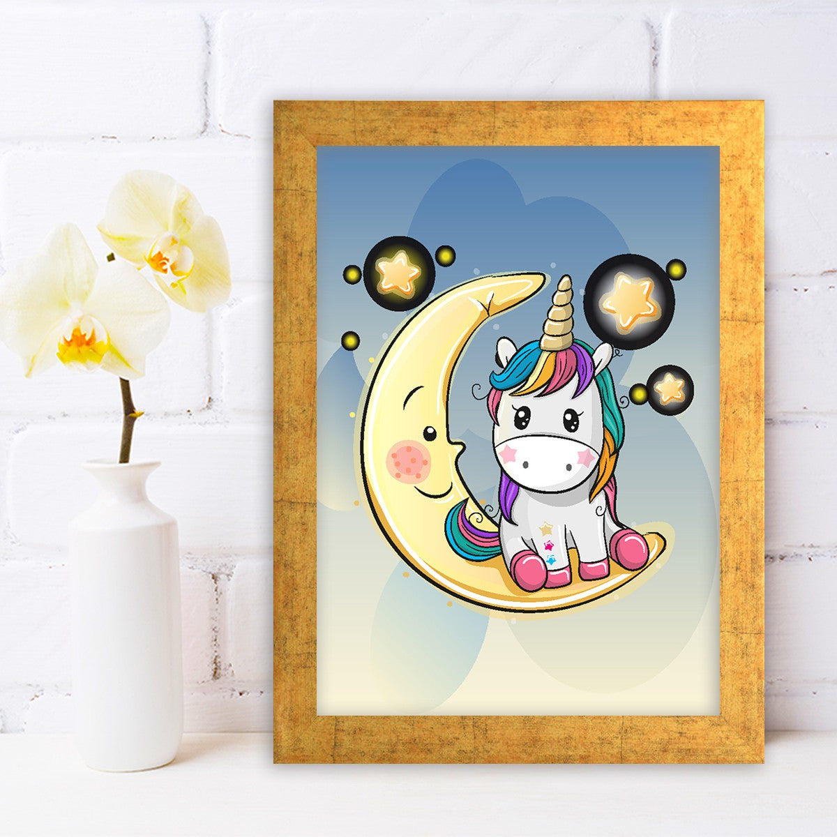 Quadro Decorativo MDF Emoldurado - Arte Multicolor 24x29cm com Moldura de Madeira 2cm