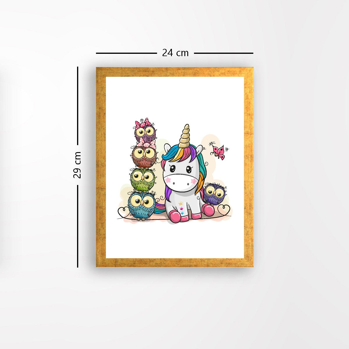 Quadro Decorativo MDF Emoldurado - Arte Multicolor 24x29cm com Moldura de Madeira 2cm