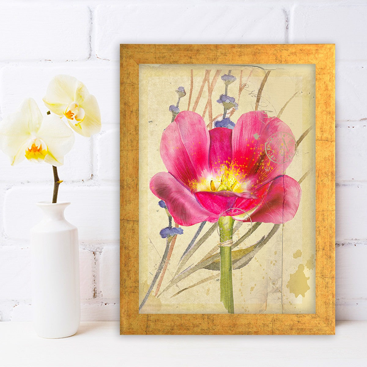 Quadro Decorativo MDF Emoldurado - Arte Multicolor 24x29cm com Moldura de Madeira 2cm