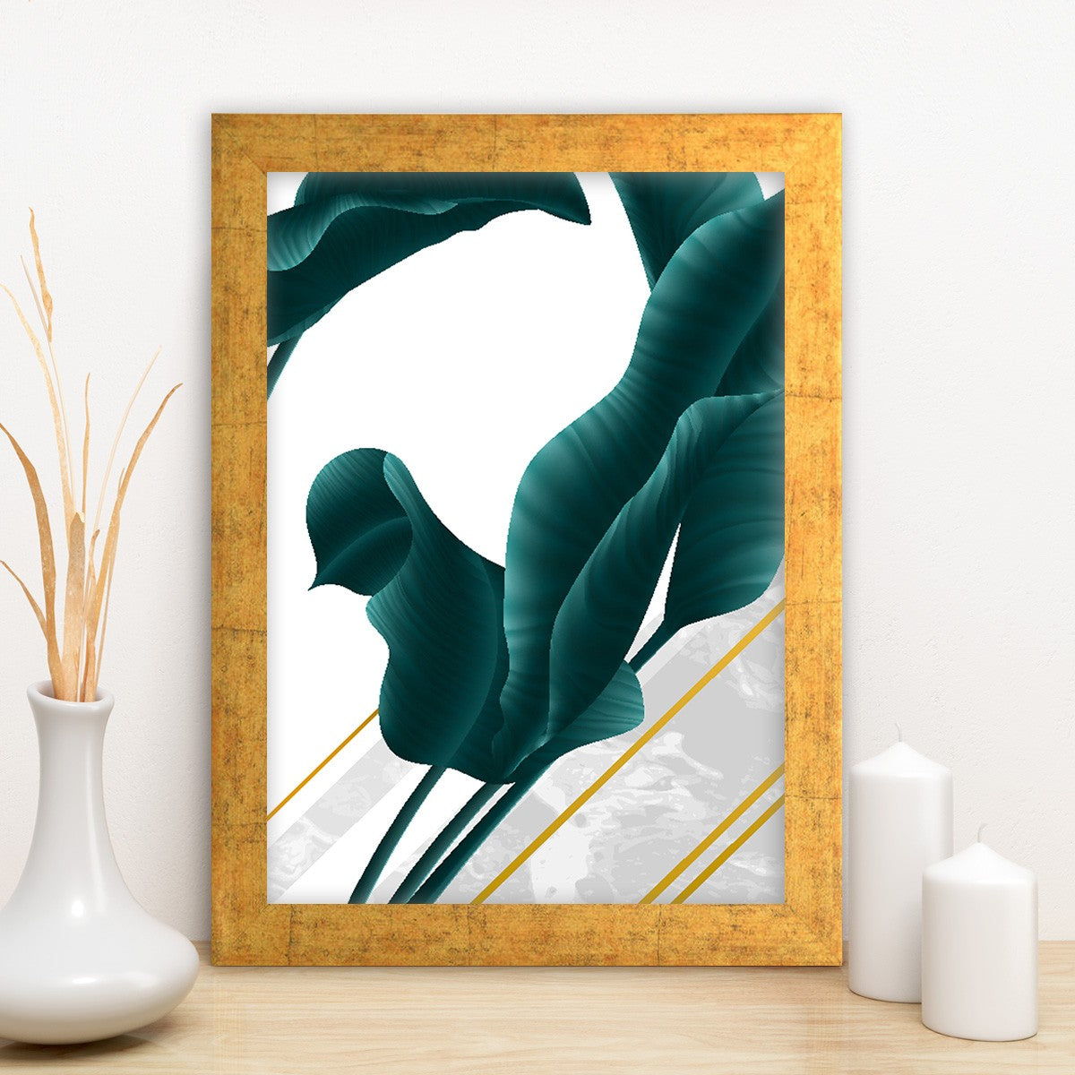 Quadro Decorativo MDF Emoldurado - Arte Multicolor 24x29cm com Moldura de Madeira 2cm