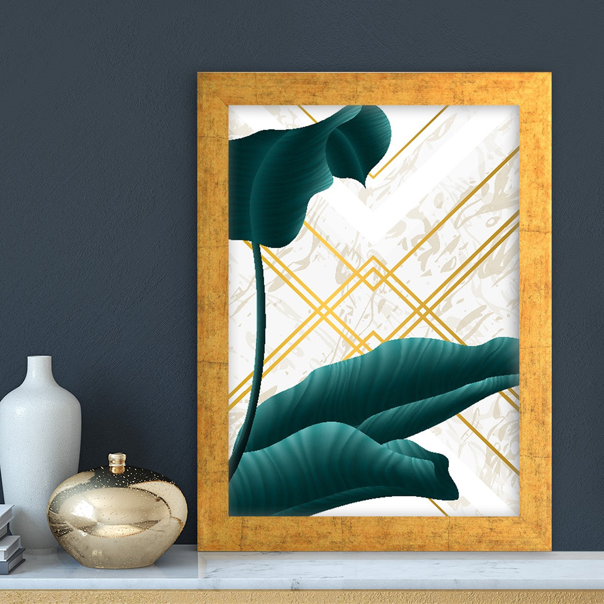 Quadro Decorativo MDF Emoldurado - Arte Multicolor 24x29cm com Moldura de Madeira 2cm