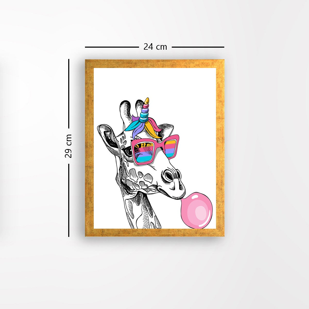 Quadro Decorativo MDF Emoldurado - Arte Multicolor 24x29cm com Moldura de Madeira 2cm