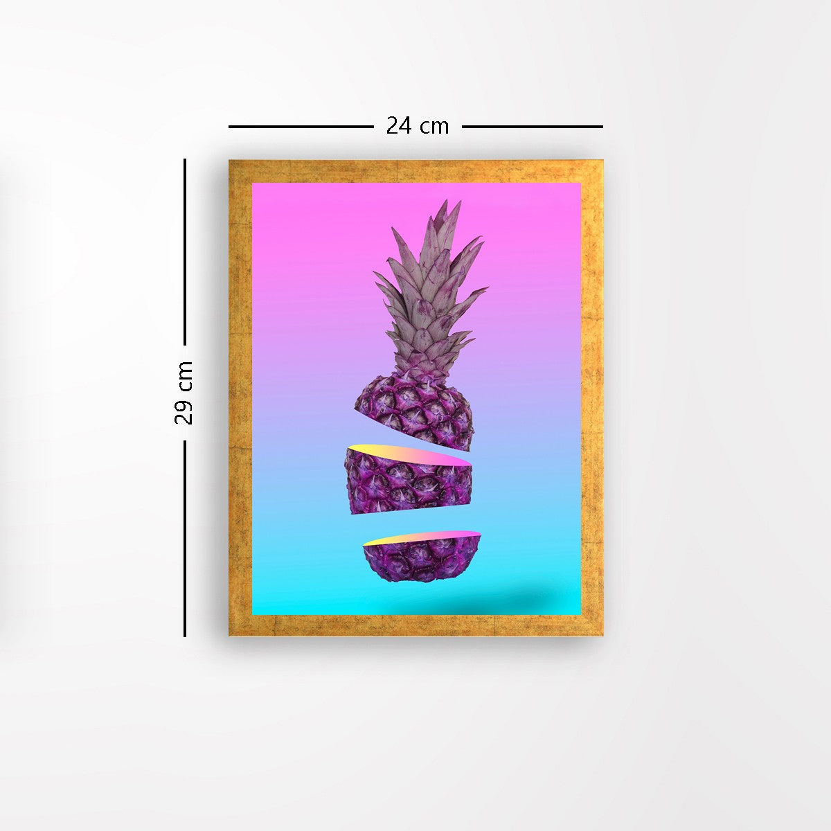 Quadro Decorativo MDF Emoldurado - Arte Multicolor 24x29cm com Moldura de Madeira 2cm