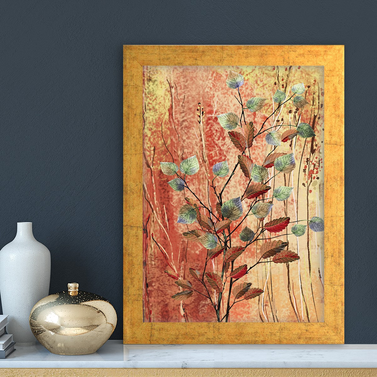 Quadro Decorativo MDF Emoldurado - Arte Multicolor 24x29cm com Moldura de Madeira 2cm