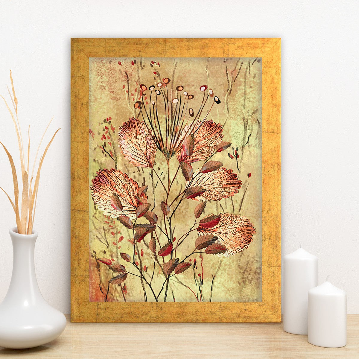 Quadro Decorativo MDF Emoldurado - Arte Multicolor 24x29cm com Moldura de Madeira 2cm