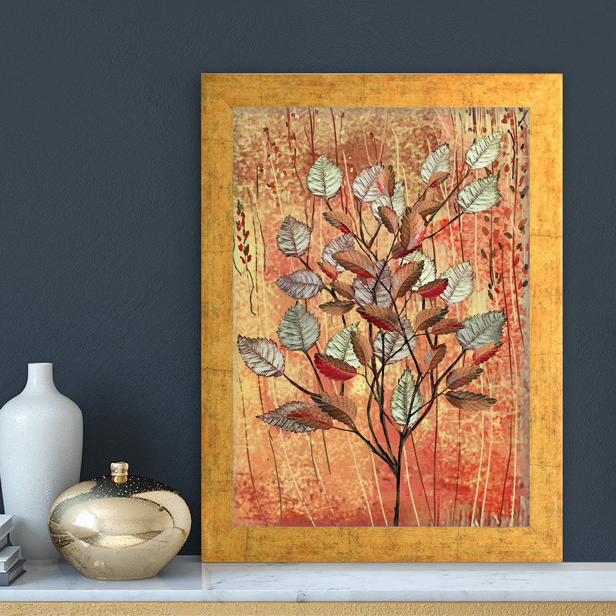 Quadro Decorativo MDF Emoldurado - Arte Multicolor 24x29cm com Moldura de Madeira 2cm