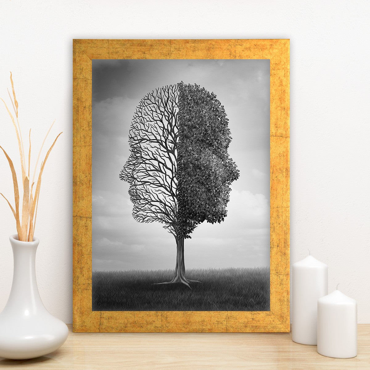 Quadro Decorativo MDF Emoldurado - Arte Multicolor 24x29cm com Moldura de Madeira 2cm