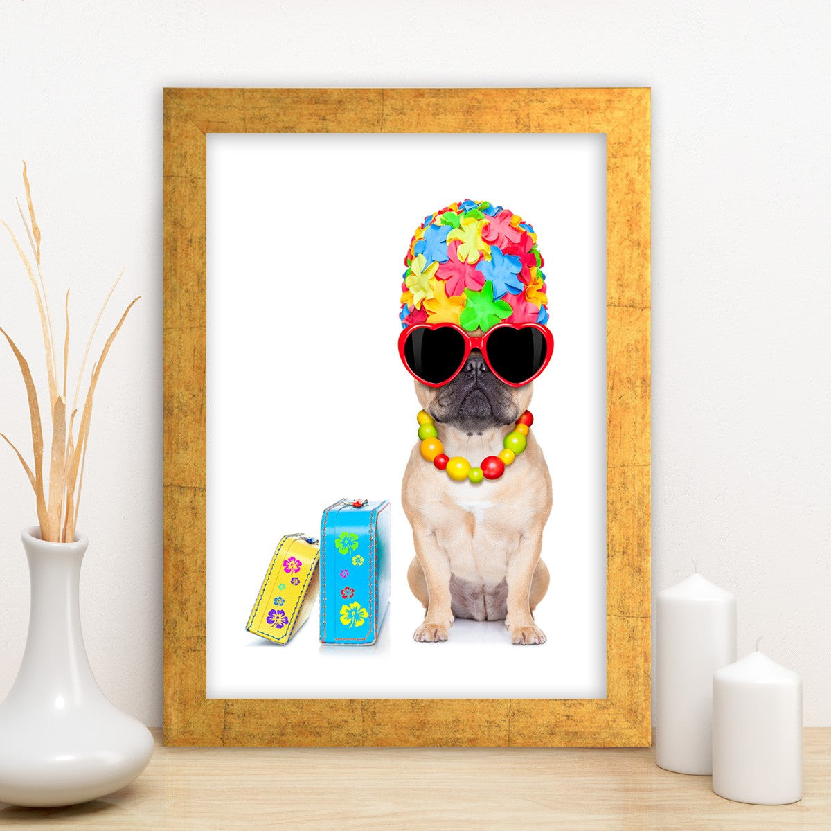 Quadro Decorativo MDF Emoldurado - Arte Multicolor 24x29cm com Moldura de Madeira 2cm