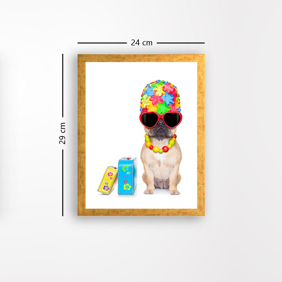 Quadro Decorativo MDF Emoldurado - Arte Multicolor 24x29cm com Moldura de Madeira 2cm