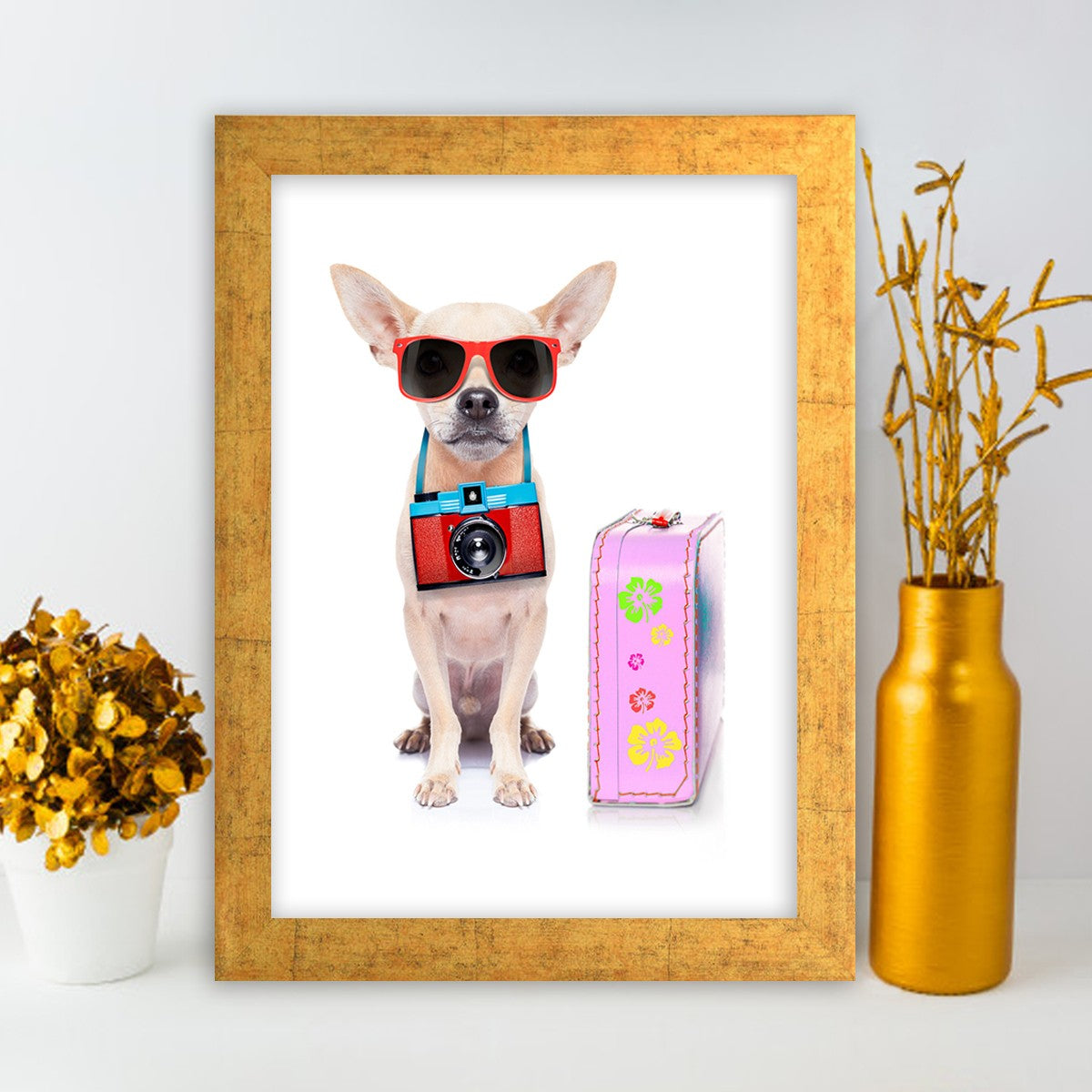 Quadro Decorativo MDF Emoldurado - Arte Multicolor 24x29cm com Moldura de Madeira 2cm