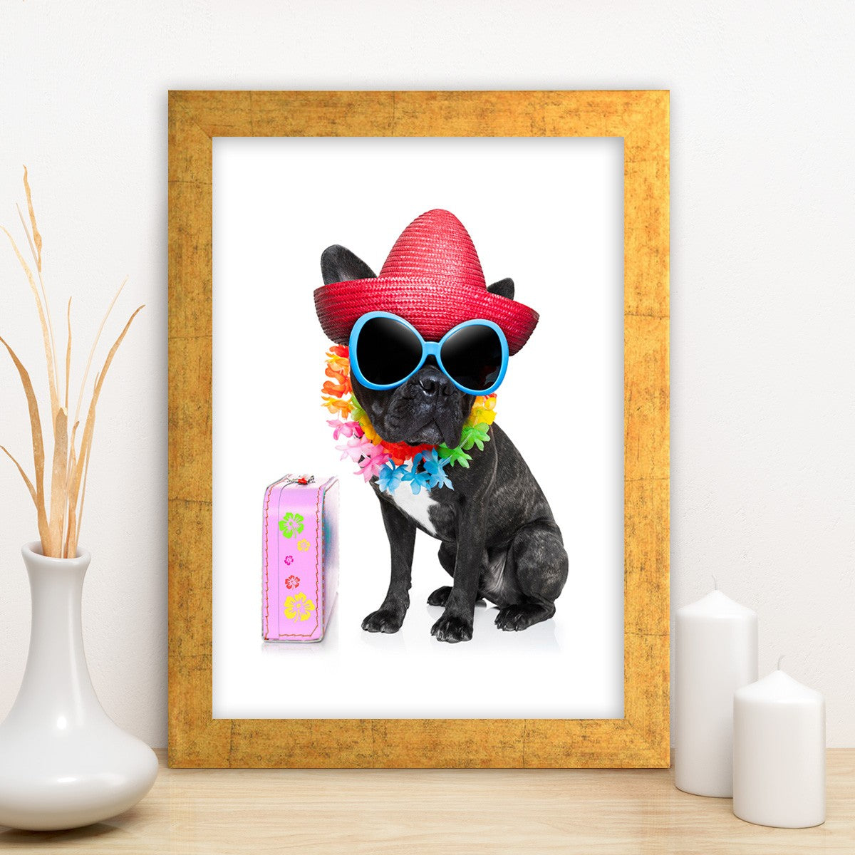 Quadro Decorativo MDF Emoldurado - Arte Multicolor 24x29cm com Moldura de Madeira 2cm