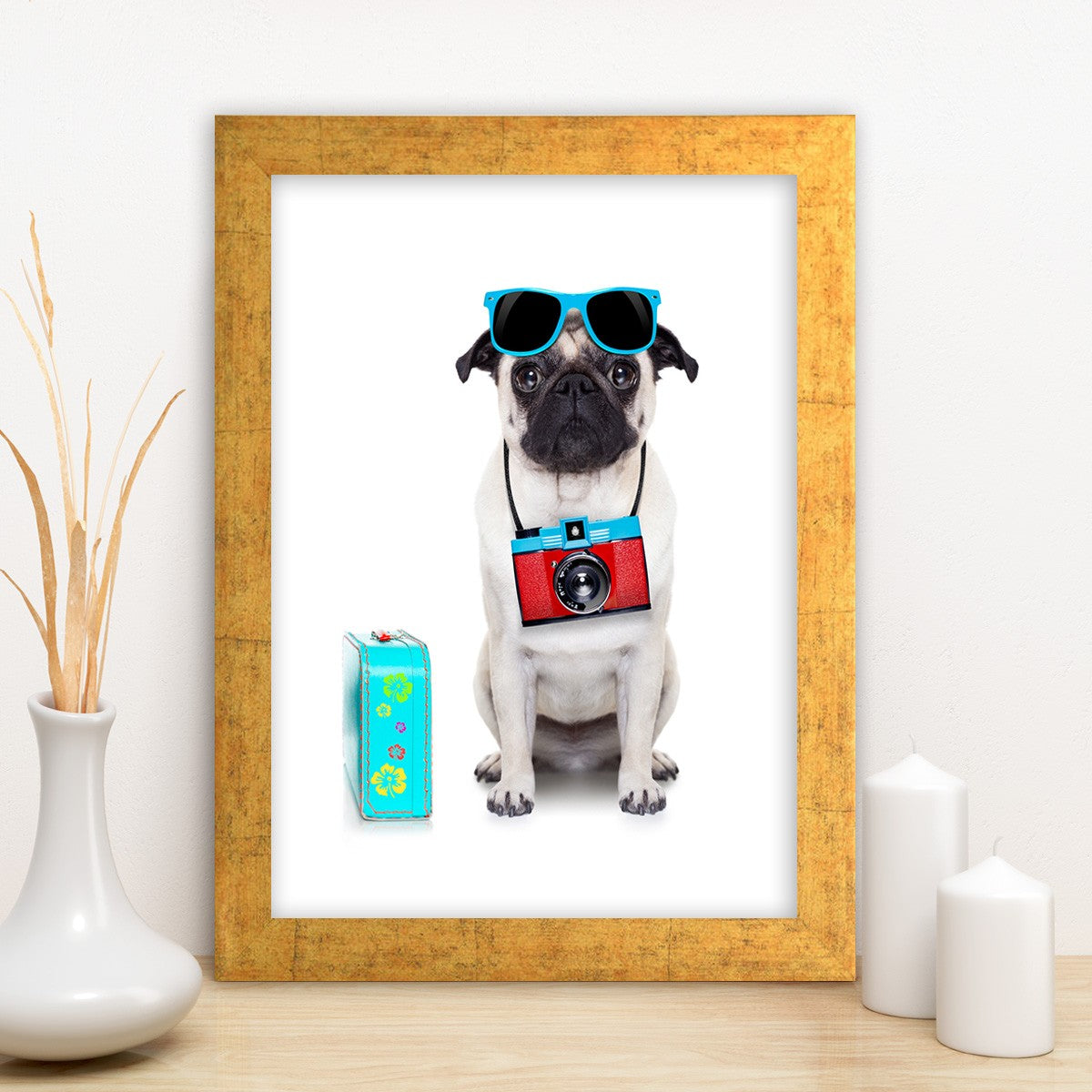 Quadro Decorativo MDF Emoldurado - Arte Multicolor 24x29cm com Moldura de Madeira 2cm