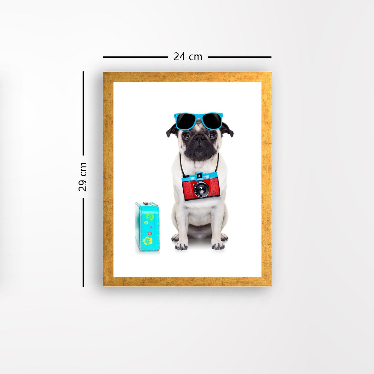 Quadro Decorativo MDF Emoldurado - Arte Multicolor 24x29cm com Moldura de Madeira 2cm