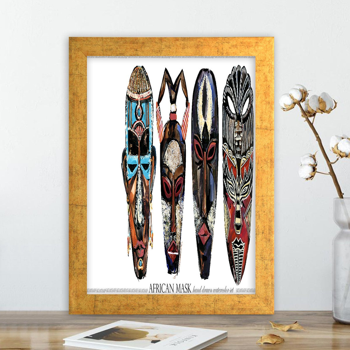 Quadro Decorativo MDF Emoldurado - Arte Multicolor 24x29cm com Moldura de Madeira 2cm