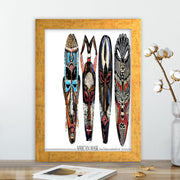 Quadro Decorativo MDF Emoldurado - Arte Multicolor 24x29cm com Moldura de Madeira 2cm