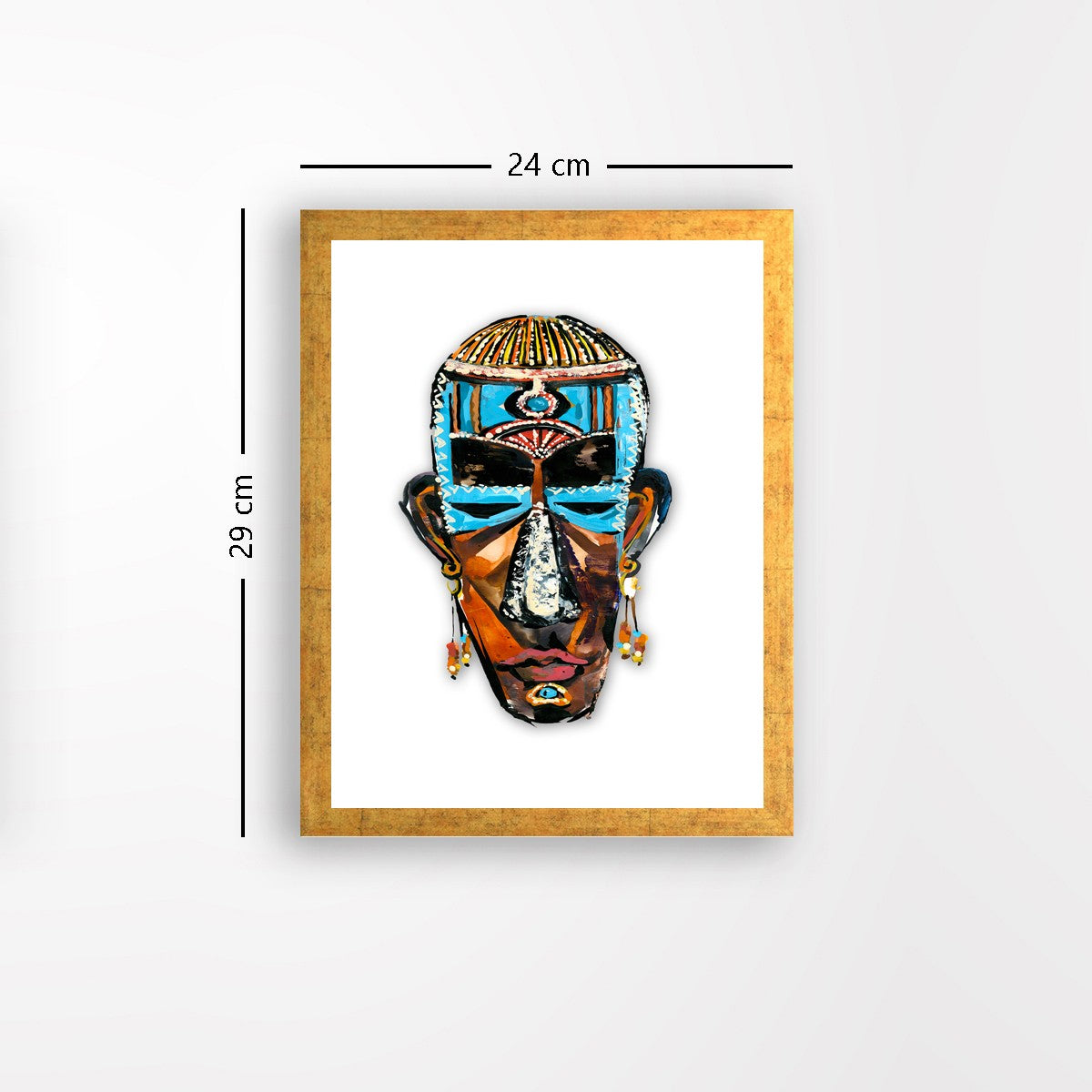 Quadro Decorativo MDF Emoldurado - Arte Multicolor 24x29cm com Moldura de Madeira 2cm