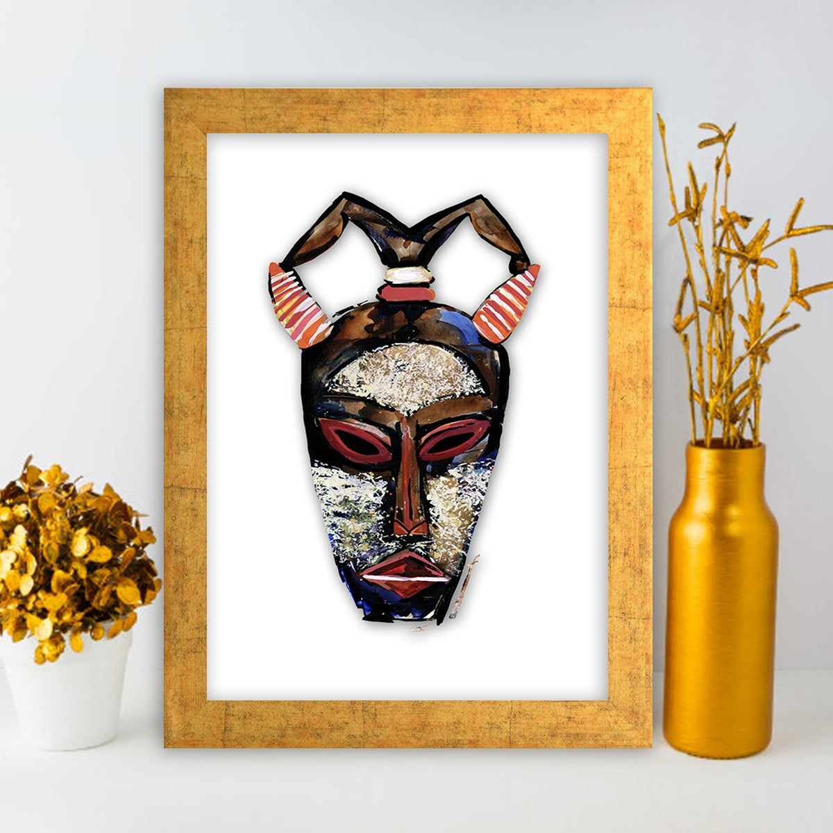 Quadro Decorativo MDF Emoldurado - Arte Multicolor 24x29cm com Moldura de Madeira 2cm