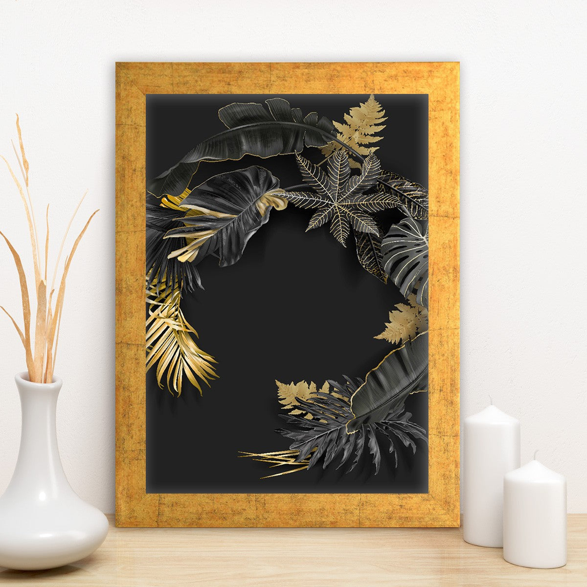 Quadro Decorativo MDF Emoldurado - Arte Multicolor 24x29cm com Moldura de Madeira 2cm