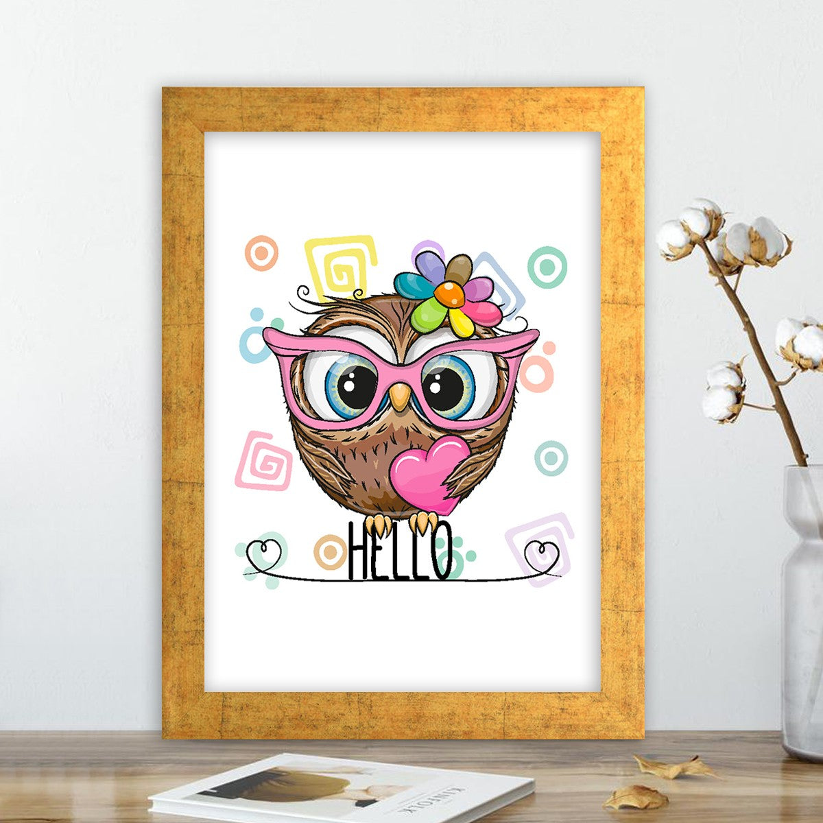 Quadro Decorativo MDF Emoldurado - Arte Multicolor 24x29cm com Moldura de Madeira 2cm