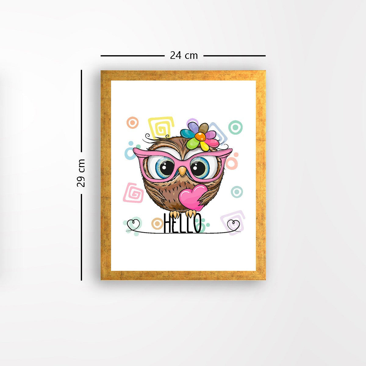 Quadro Decorativo MDF Emoldurado - Arte Multicolor 24x29cm com Moldura de Madeira 2cm