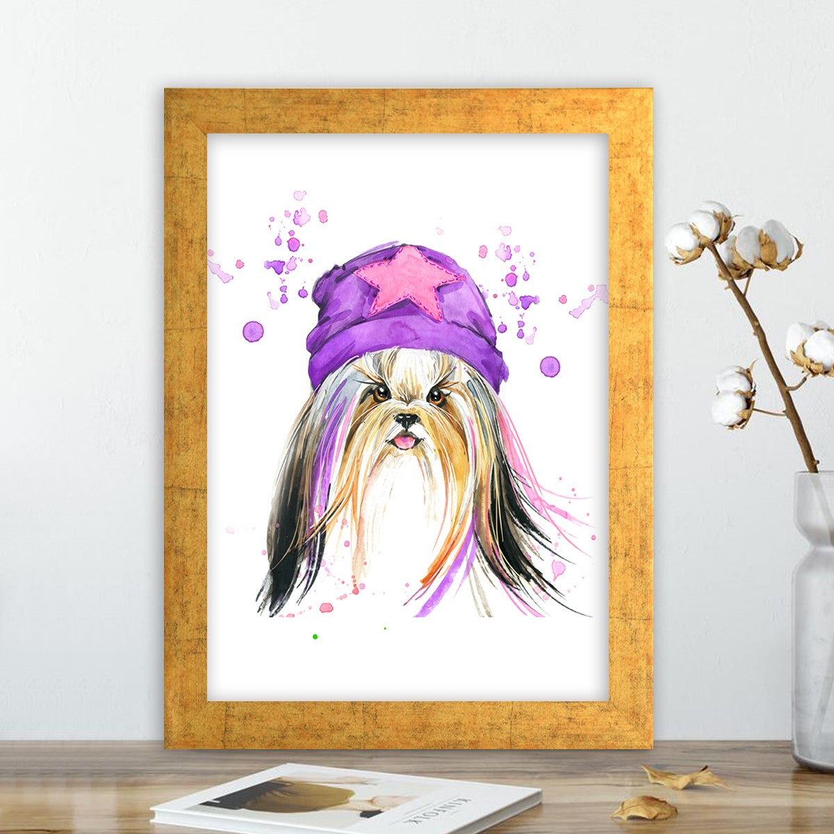 Quadro Decorativo MDF Emoldurado - Arte Multicolor 24x29cm com Moldura de Madeira 2cm